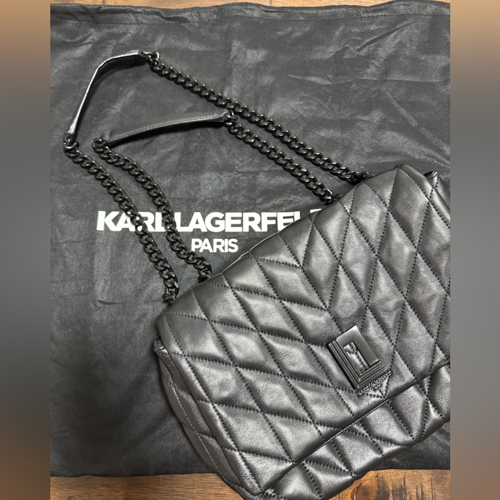 Karl Lagerfeld Lafayette Black Quilted Chain Bag